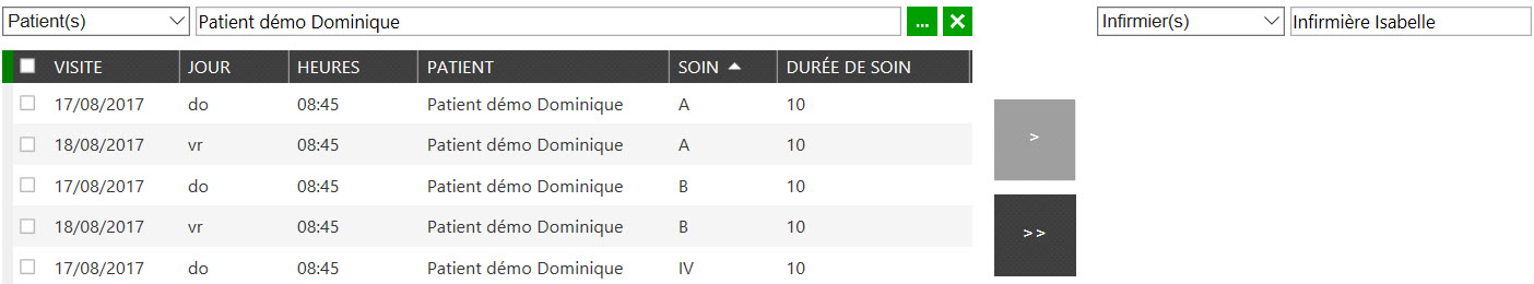 Patient vers infirmier