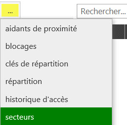 onglet secteur