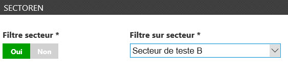 Filtre secteur B activé