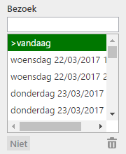 filter vanaf vandaag