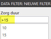Filter groter dan 15
