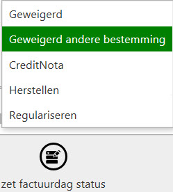 Geweigerde factuurdag andere bestemming