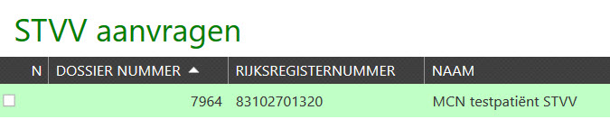 groen gemarkeerde STVV