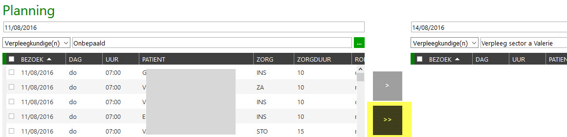 planning zorgverstrekker