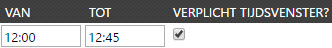 verplicht tijdsvenster
