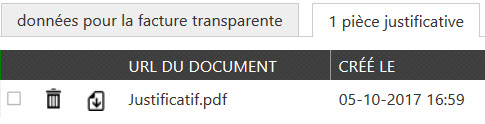 Justificatif chargé