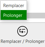 Icône Remplacer/Prolonger