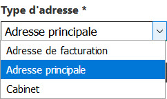 Adresse principale