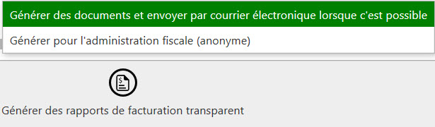 Bouton Rapport de facture transparente