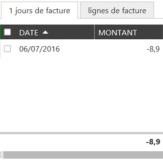 NoteDeCrédit jours de facture montant négatif