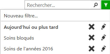 Liste des filtres