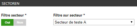 Filtre sur le secteur A